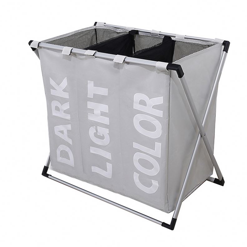Laundry basket three-part (available in several colours